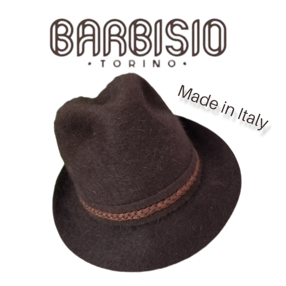 Barbisio Other - Barbisio Vintage Brown Fur Felt Fedora with Braid Trimmed Crown